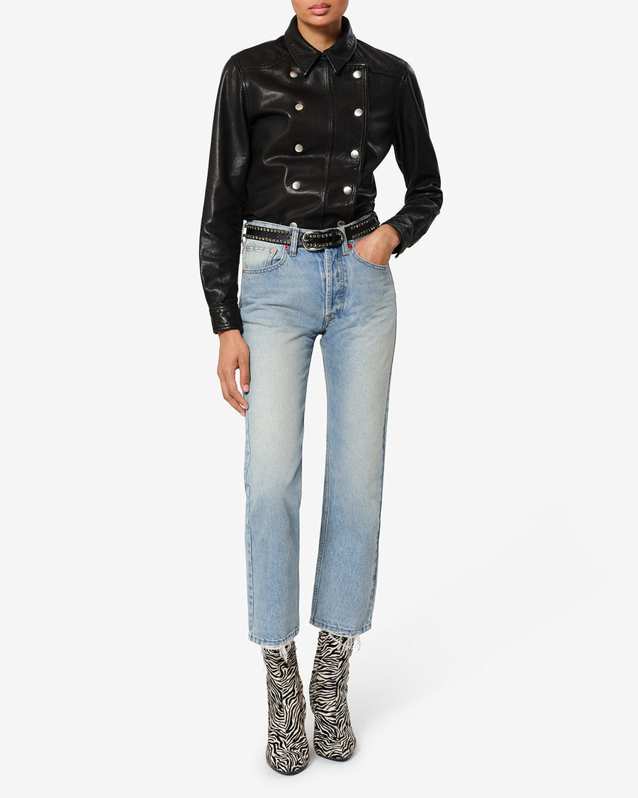 Jean Daya Cropped — Bleu vintage, vue 2 ; référence PA0807FAD4H01I30VU