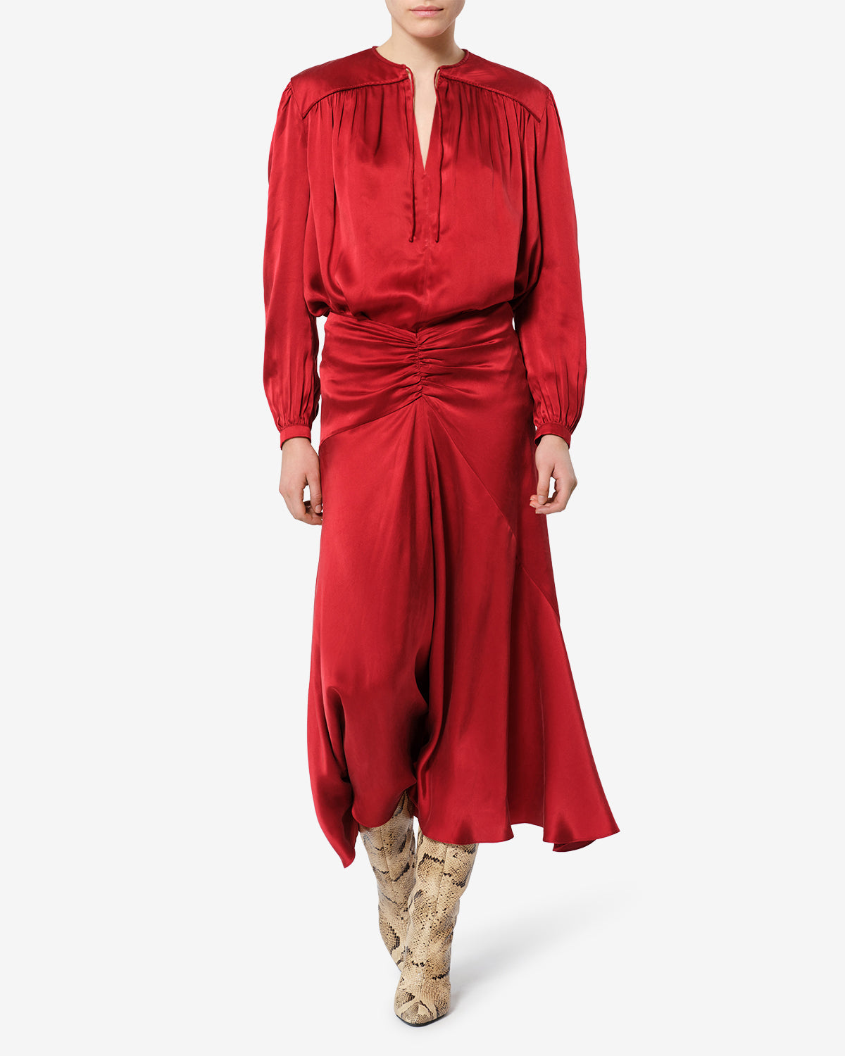 Blouse Laraya en soie — Rouge, vue 2 ; référence HT0990FAD4J22I70RD