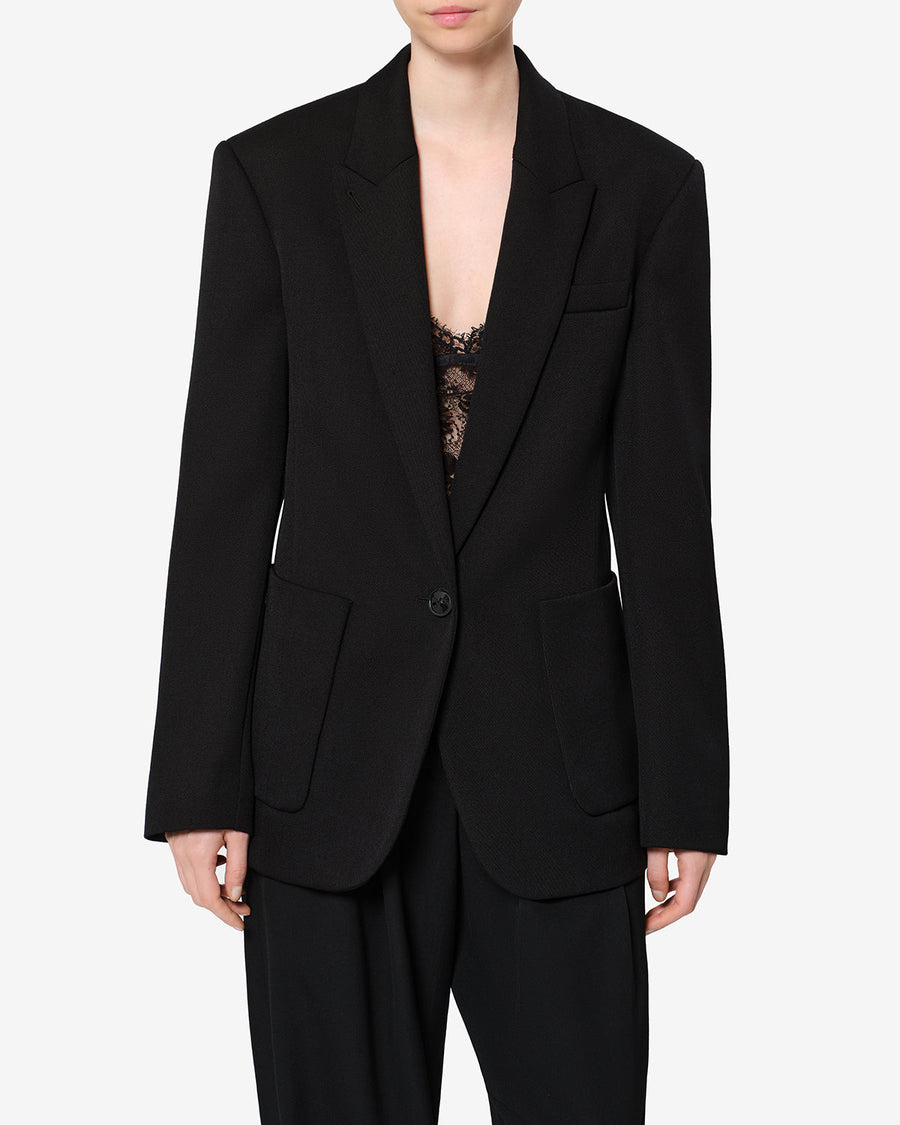 Veste Pomili en laine — Noir, vue 1 ; référence VE0799FAD4F02I01BK