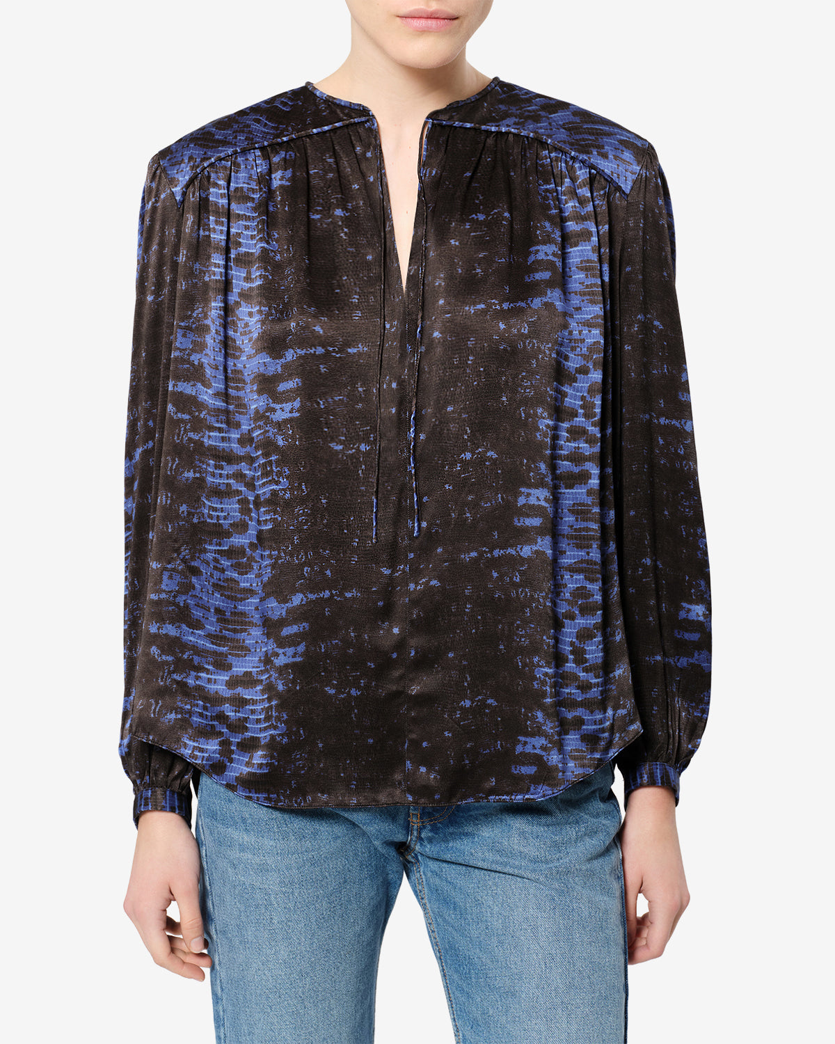 Blouse Laraya en soie — Nuit, vue 1 ; référence HT0990FAD4J12I30MI
