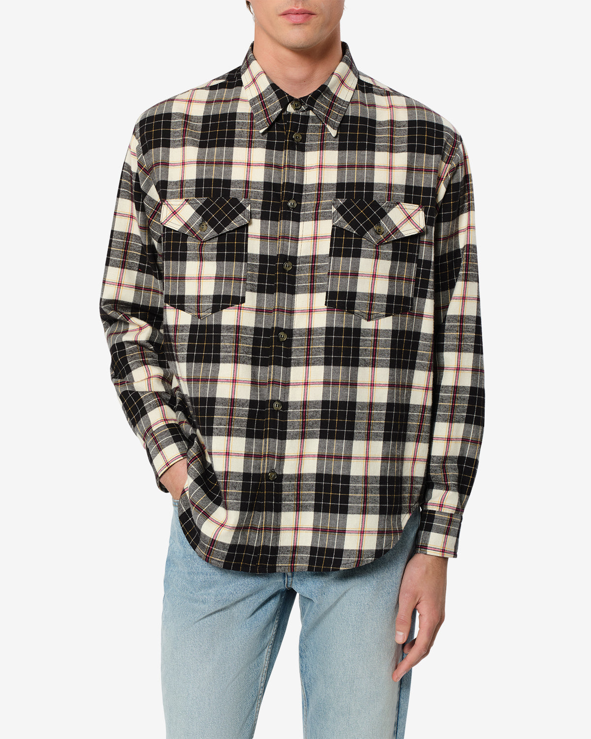Chemise Saul — Écru et noir, vue 1 ; référence CH0366HCD4I05HECBK