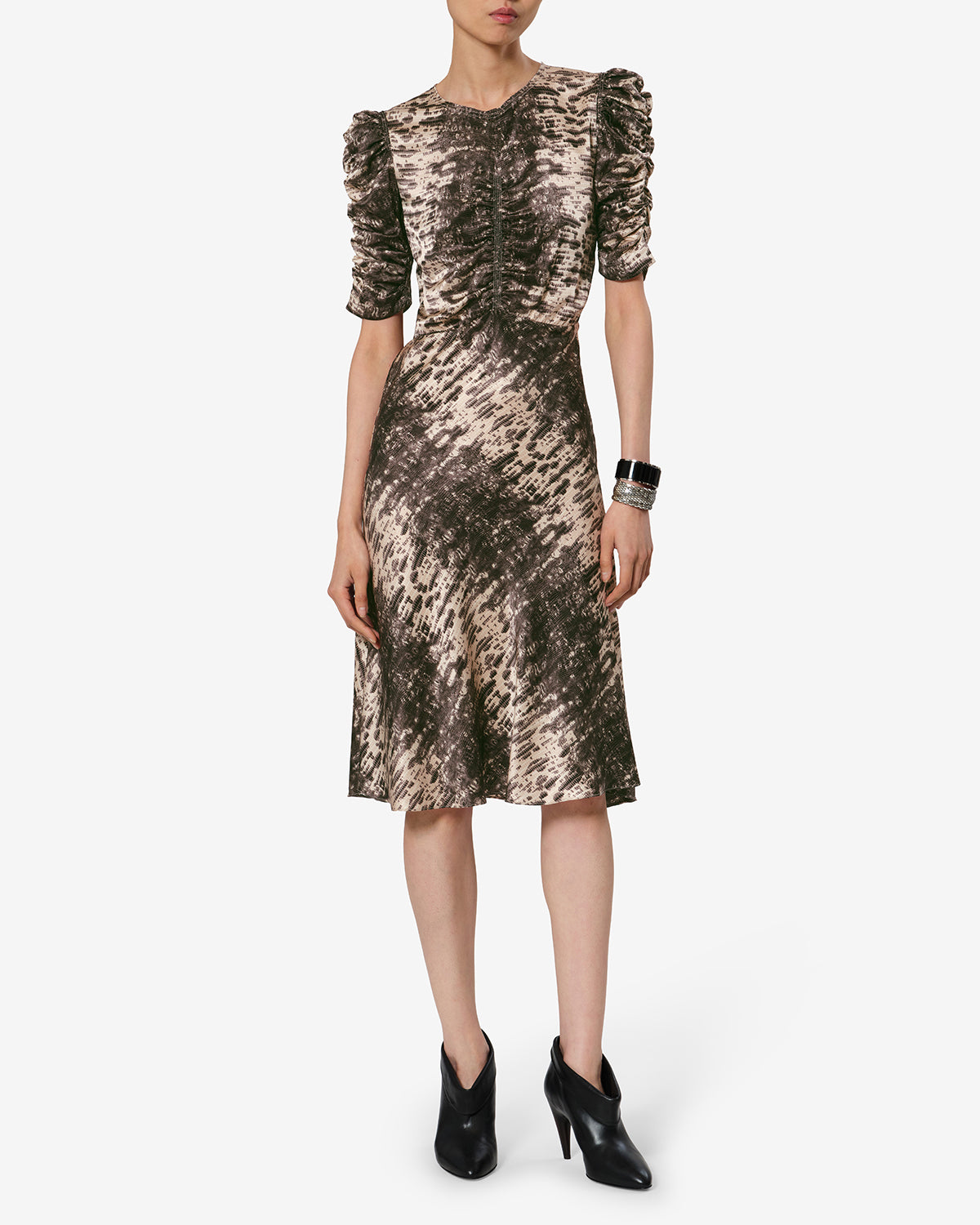 Robe Lemila en soie — Beige, vue 1 ; référence RO1249FAD4J12I90BE