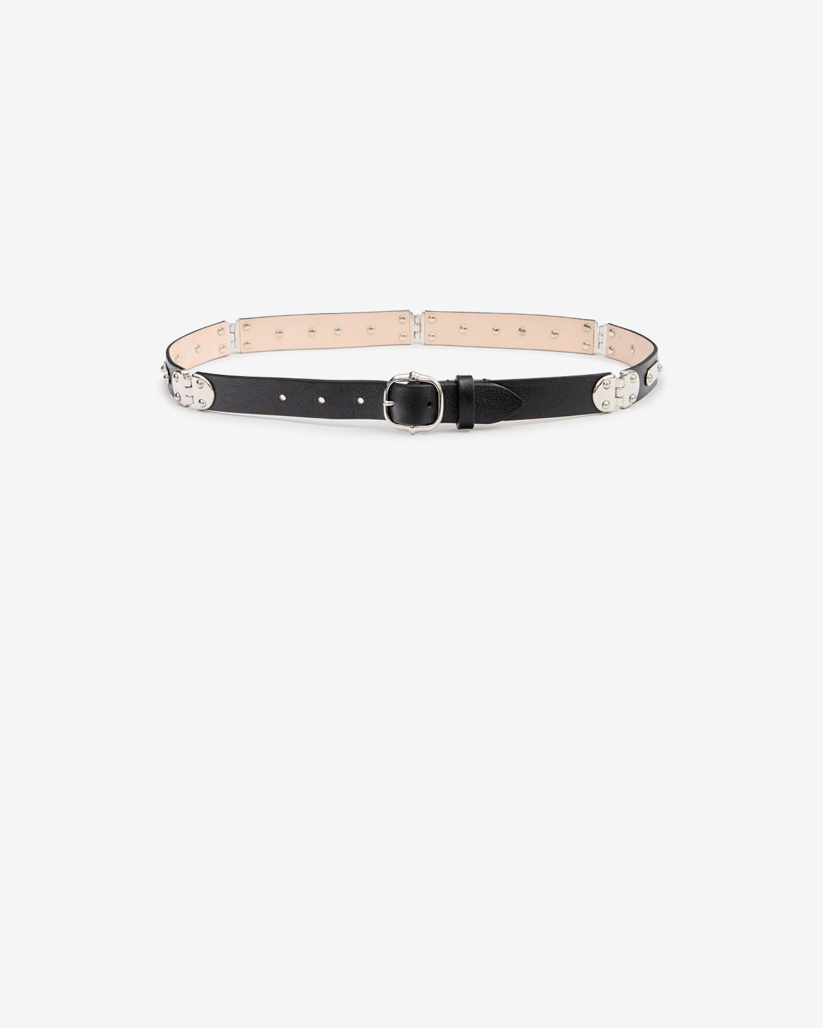 Ceinture Depson en cuir — Noir-palladium, vue 1 ; référence CE471BFAD4A04ABKPA