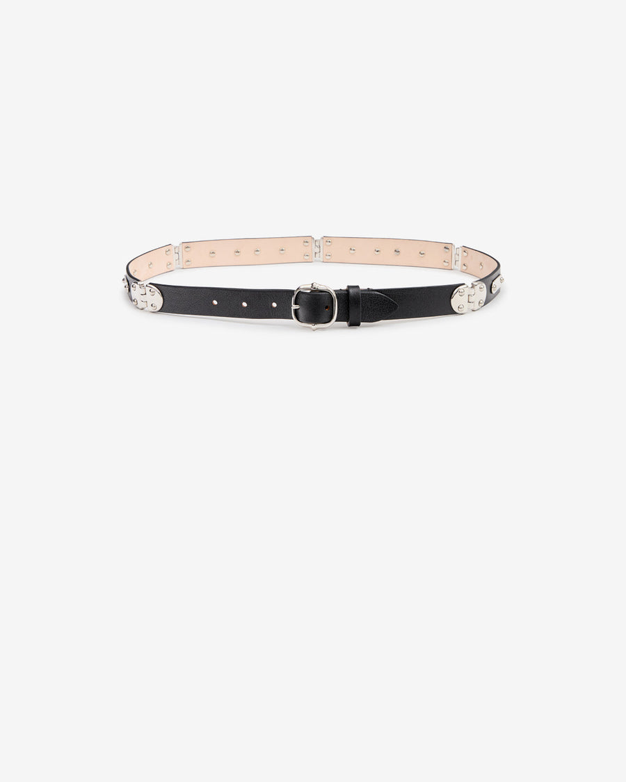 Ceinture Depson en cuir — Noir-palladium, vue 1 ; référence CE471BFAD4A04ABKPA