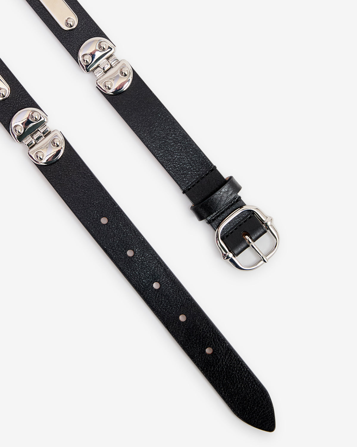 Ceinture Depson en cuir — Noir-palladium, vue 3 ; référence CE471BFAD4A04ABKPA