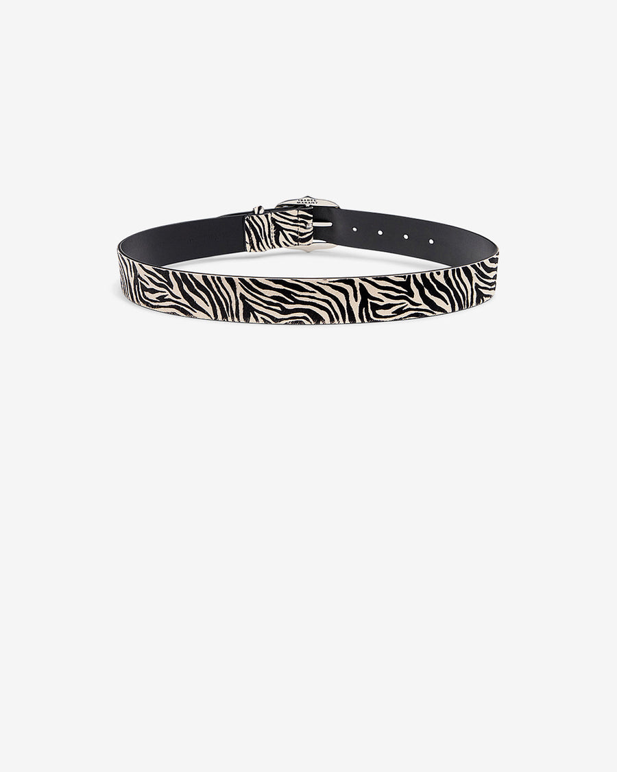 Ceinture Lapae en cuir — Zèbre / Palladium, vue 2 ; référence CE473BFAD4A07AZAPA