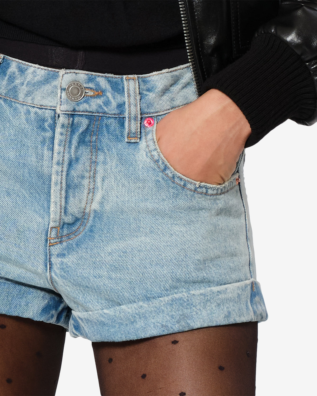 Short Diloa en denim — Bleu vintage, vue 3 ; référence SH0330FAD4H01I30VU