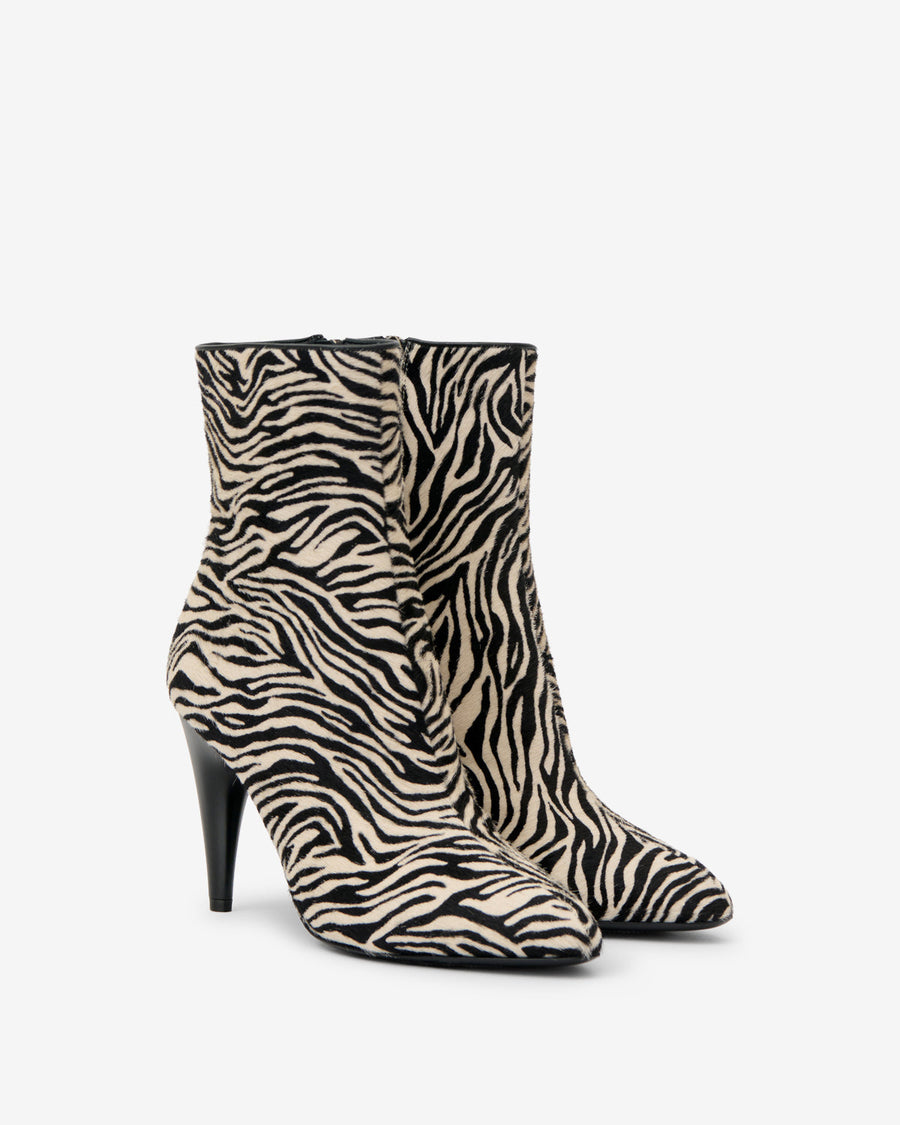 Bottines Jany Low — Zèbre, vue 2 ; référence BO0299FBD4A10S20ZA