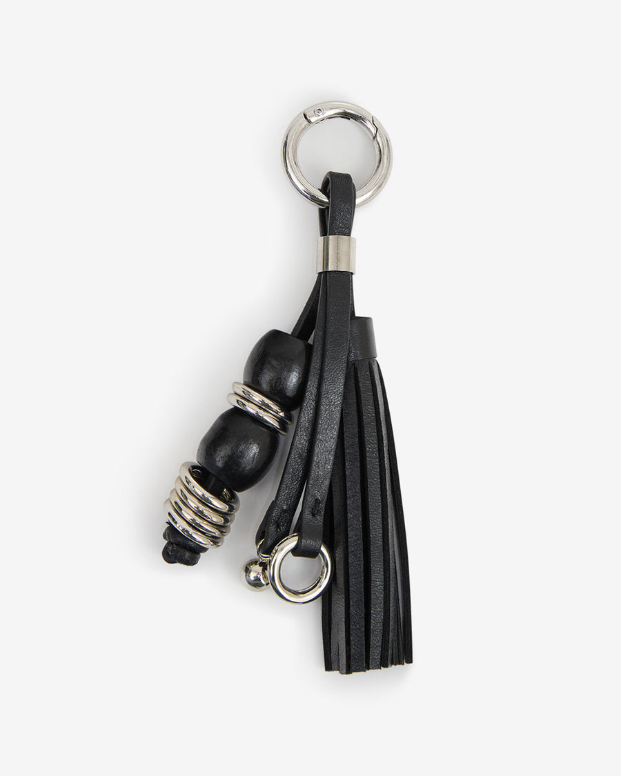 Porte-clés Charms en cuir — Noir et argenté, vue 1 ; référence PC016CFAD4B16ABKSI