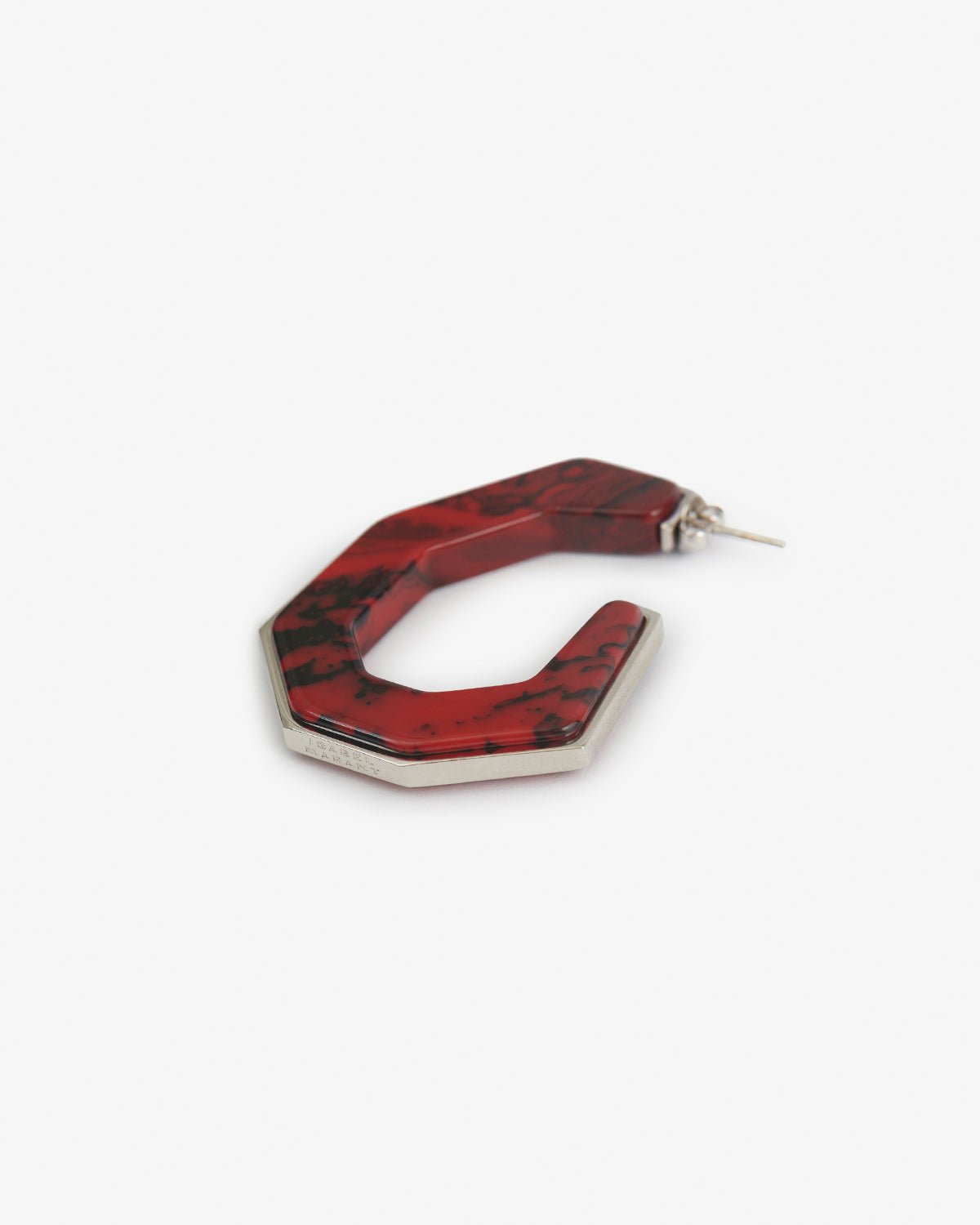 Boucles d'oreille Liu — Rouge-argenté, vue 1 ; référence BL0322FAD4B02BRDSI