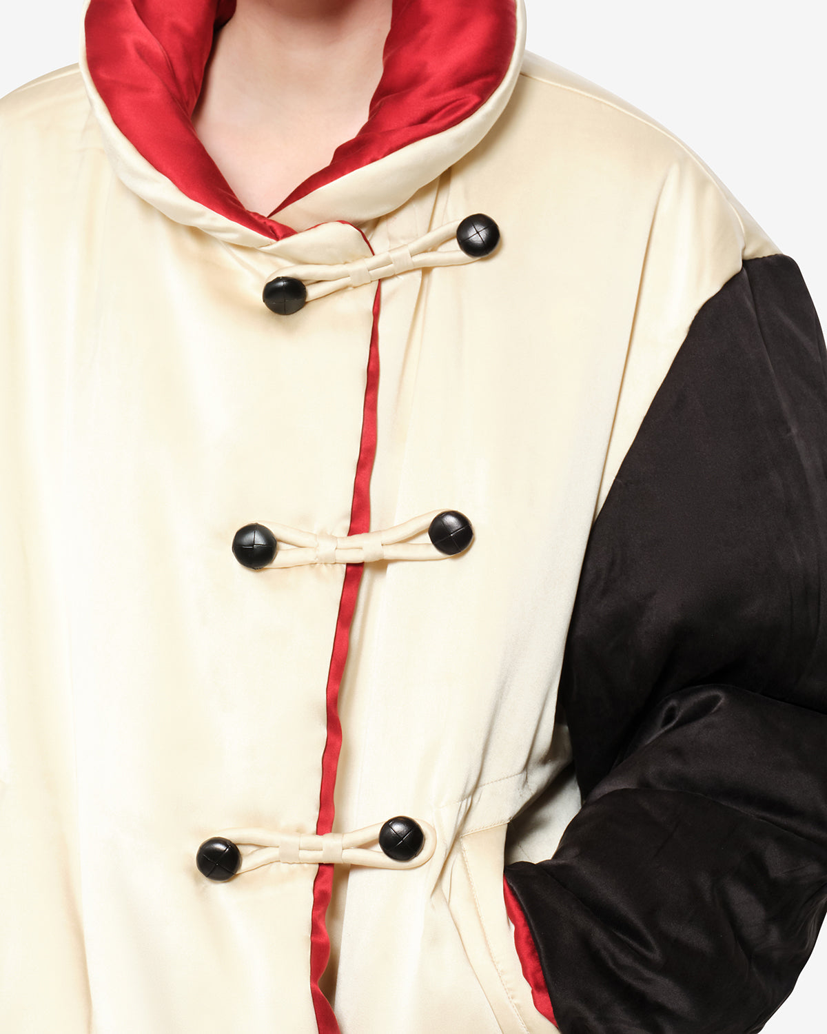 Manteau Bleza en soie — Champagne, vue 3 ; référence MA0585FAD4C03I23CH