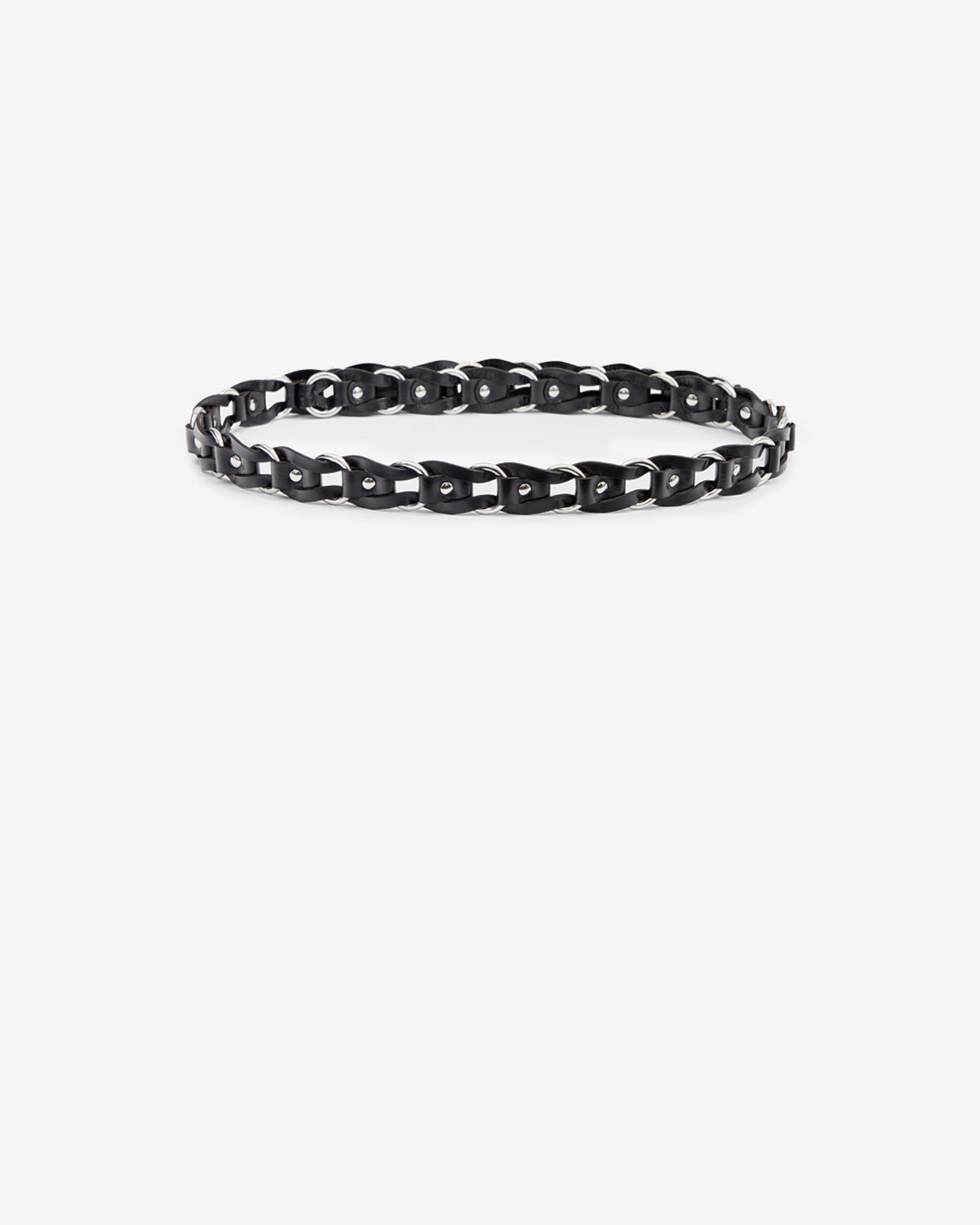 Ceinture Bali Hook en cuir — Noir et argenté, vue 2 ; référence CE466CFAB4B04ABKSI