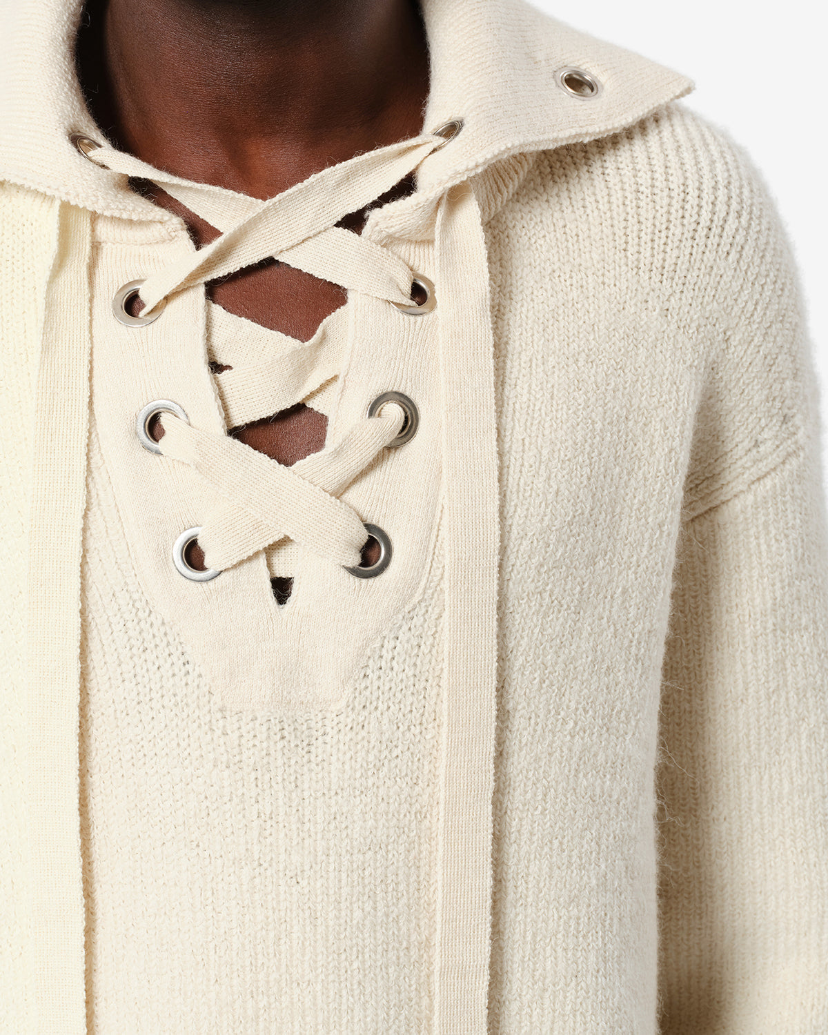 Pull Ydali en laine — Écru, vue 3 ; référence PU1006HAD4L03H23EC
