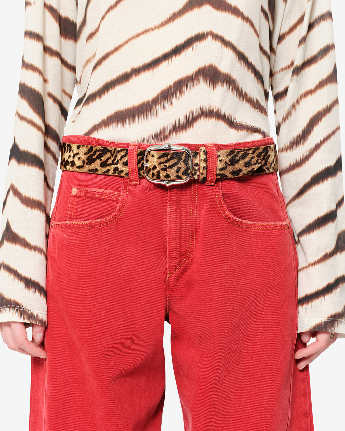 Ceinture Lapae en cuir — Leopard / Palladium, vue 3 ; référence CE473BFAD4A07ALEPA