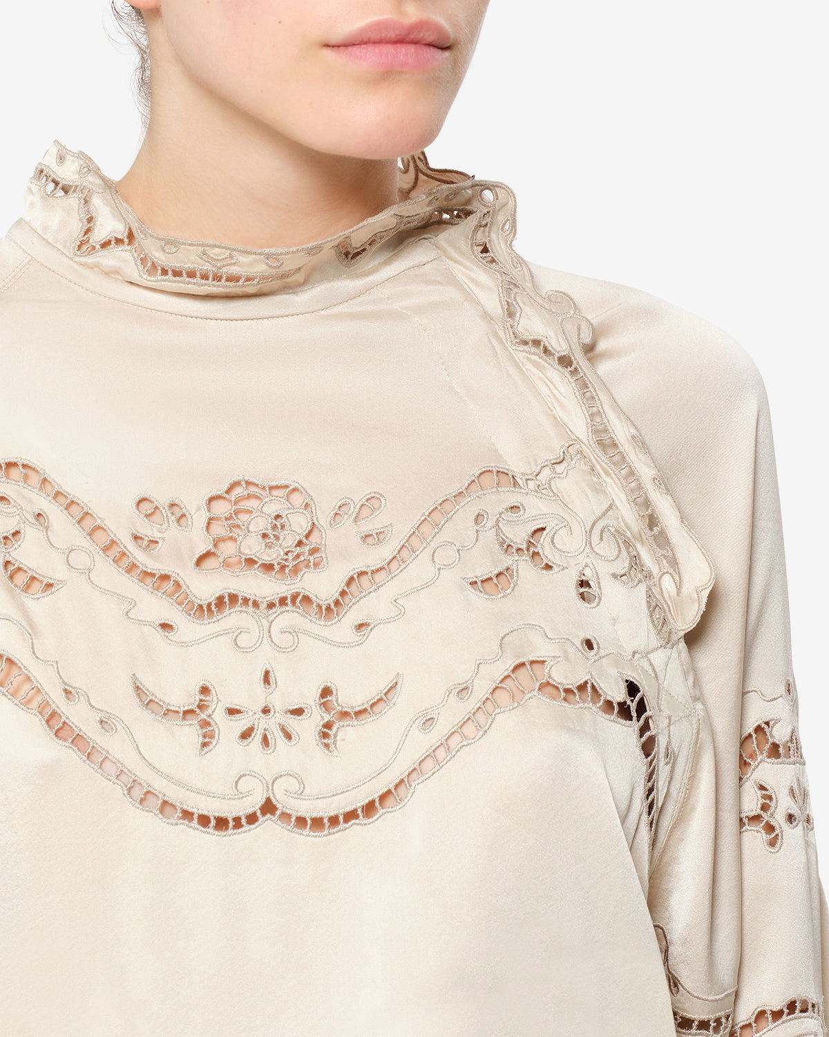 Blouse Enelia en soie — Champagne, vue 3 ; référence HT0981FAD4J03I23CH