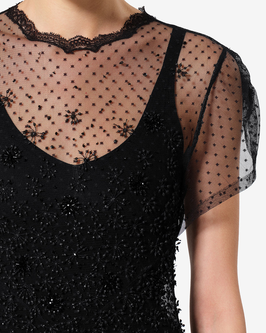 Robe Otalia en dentelle — Noir, vue 2 ; référence RO1220FBD4J18I01BK
