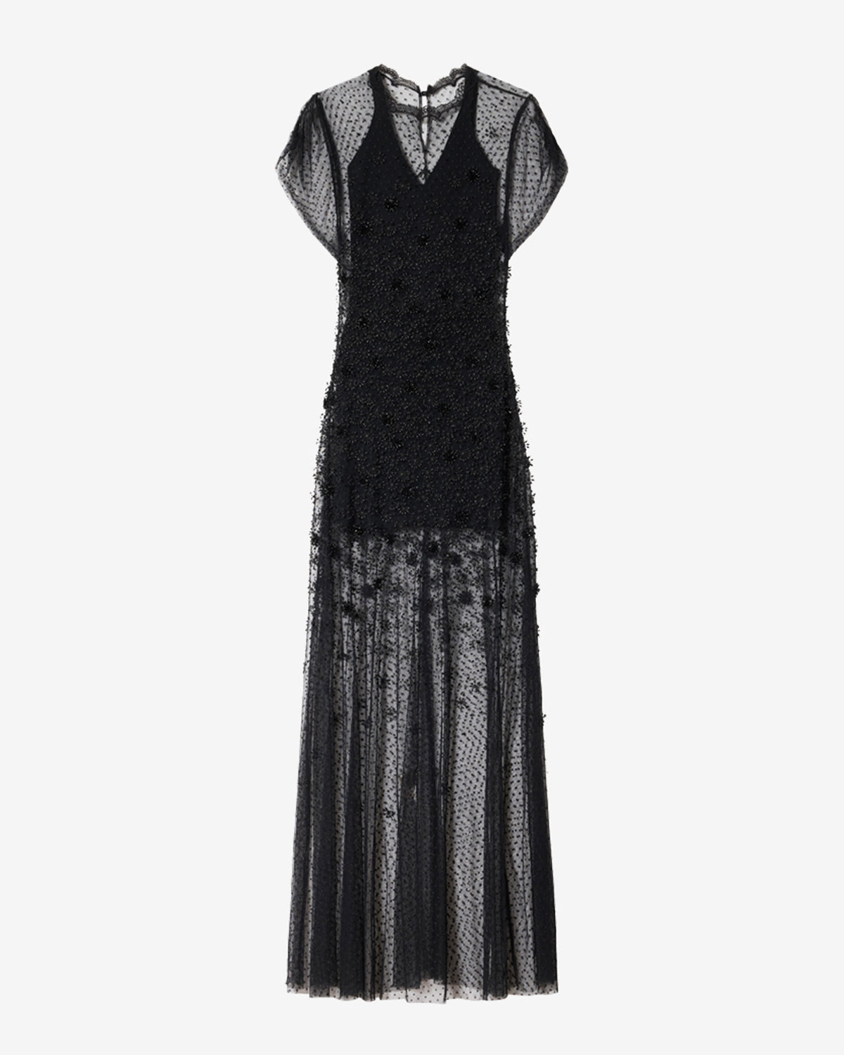 Robe Otalia en dentelle — Noir, vue 3 ; référence RO1220FBD4J18I01BK