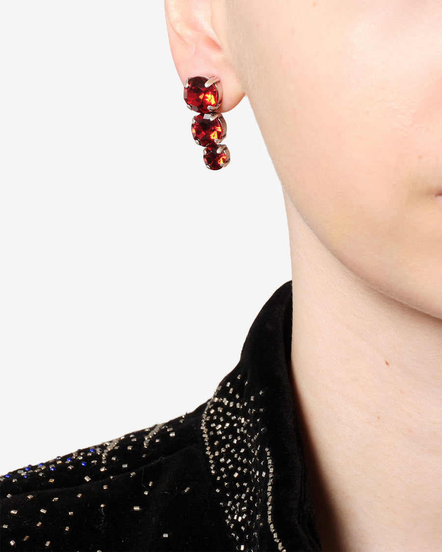 Boucles d'oreille Karlie — Rouge-argenté, vue 2 ; référence BL0332FAD4B01BRDSI