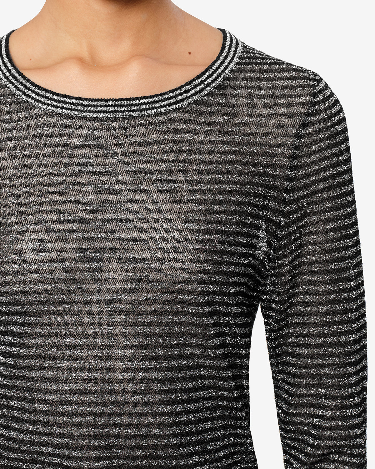 Pull Cenaya — Noir et argenté, vue 3 ; référence PU1013FAD4L10IBKSI