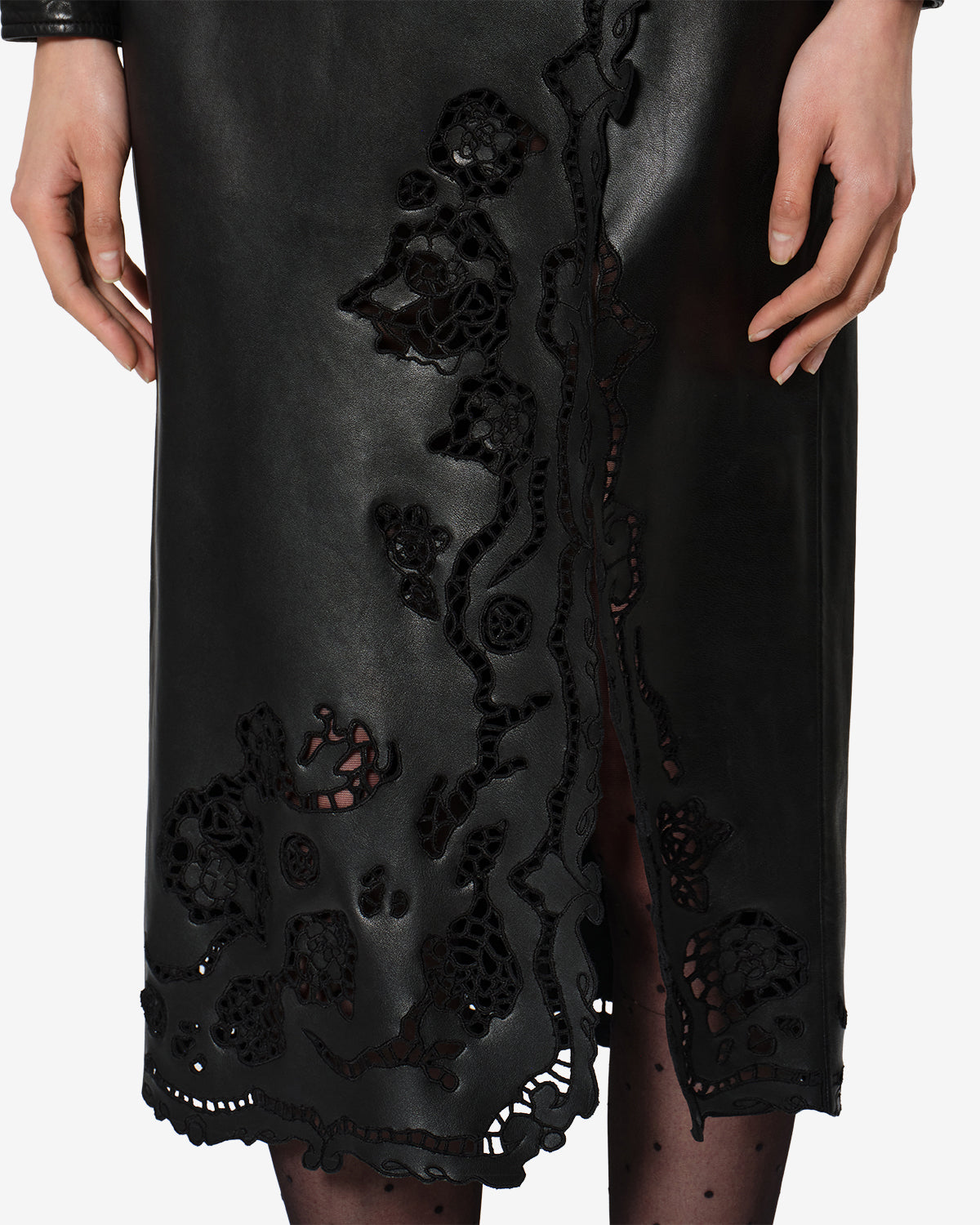 Jupe Fulsa en cuir — Noir, vue 3 ; référence JU0573FAD4B04I01BK