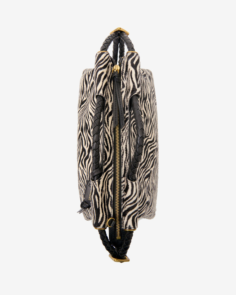 Sac Pipa M en cuir pony — Zèbre, vue 1 ; référence PM0124FAD4C02M20ZA