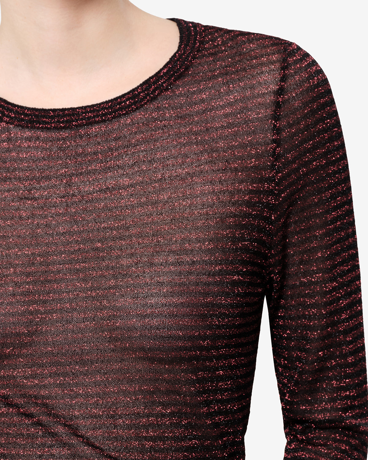 Pull Cenaya — Noir-rouge, vue 3 ; référence PU1013FAD4L10IBKRD