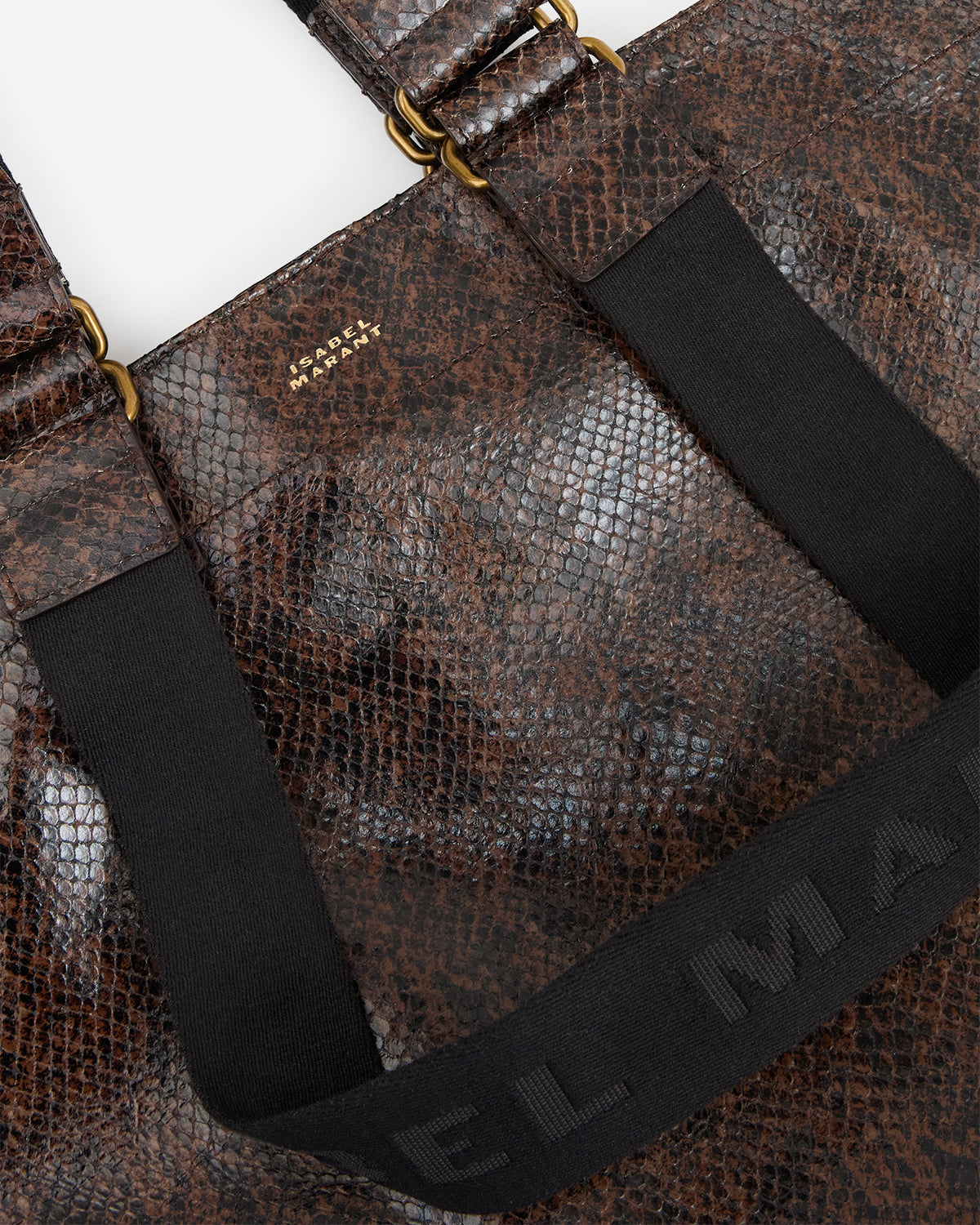 Sac Wardy en cuir effet python — Mocha, vue 1 ; référence PP0015FAD4C28M11MA