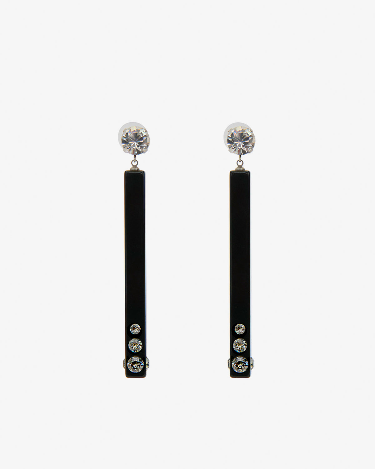 Boucles d'oreille Karlie — Noir et argenté, vue 1 ; référence BL0321FAD4B01BBKSI