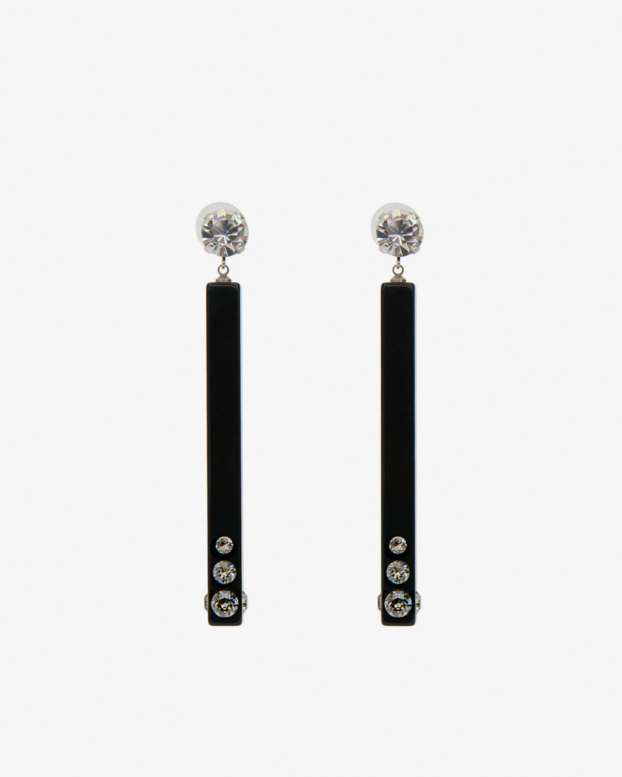 Boucles d'oreille Karlie — Noir et argenté, vue 1 ; référence BL0321FAD4B01BBKSI