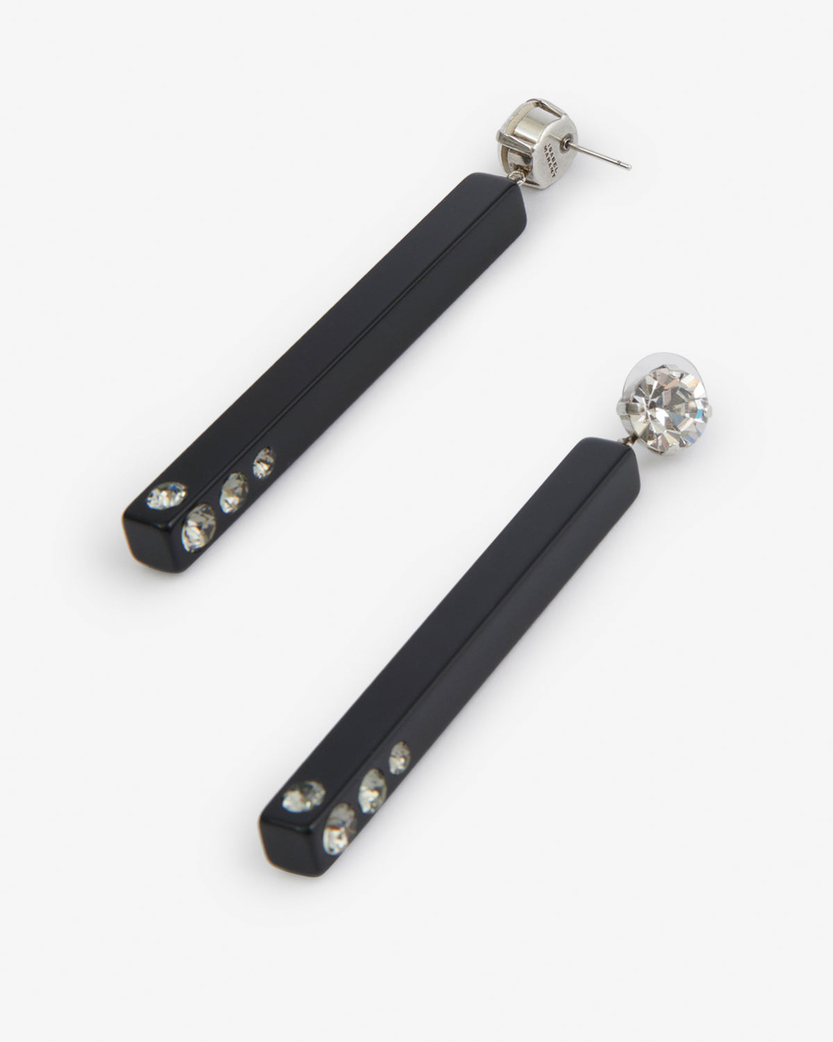 Boucles d'oreille Karlie — Noir et argenté, vue 3 ; référence BL0321FAD4B01BBKSI