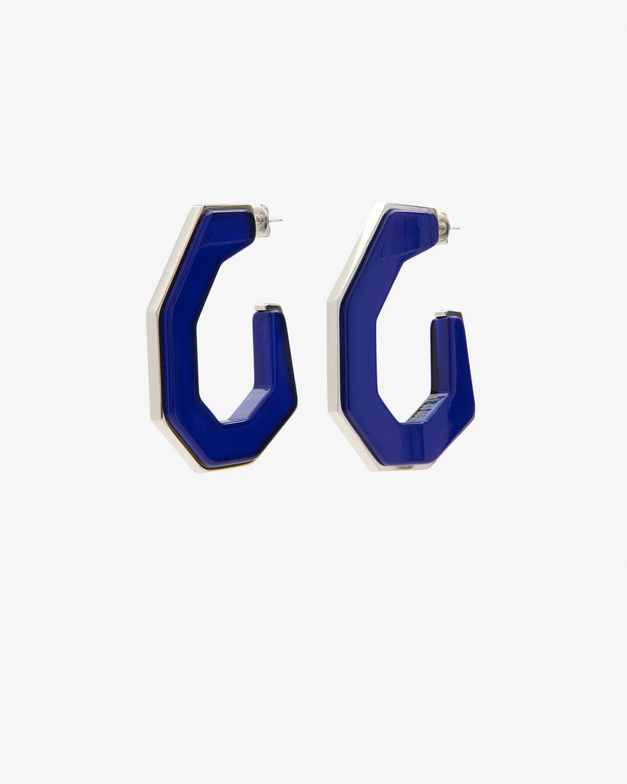 Boucles d'oreille Liu — Royalbleu-argenté, vue 2 ; référence BL0322FAD4B02BRBSI