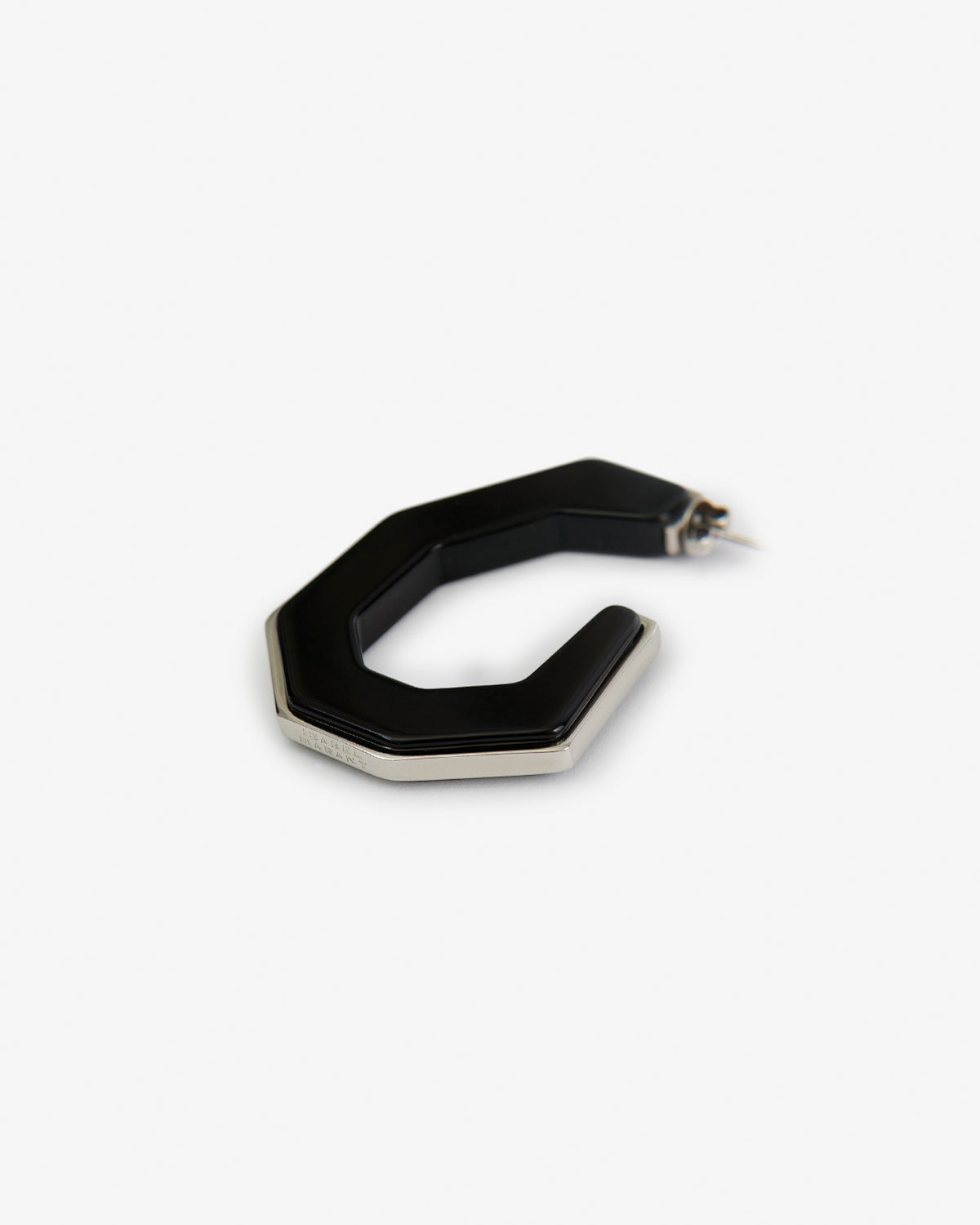 Boucles d'oreille Liu — Noir et argenté, vue 1 ; référence BL0322FAD4B02BBKSI