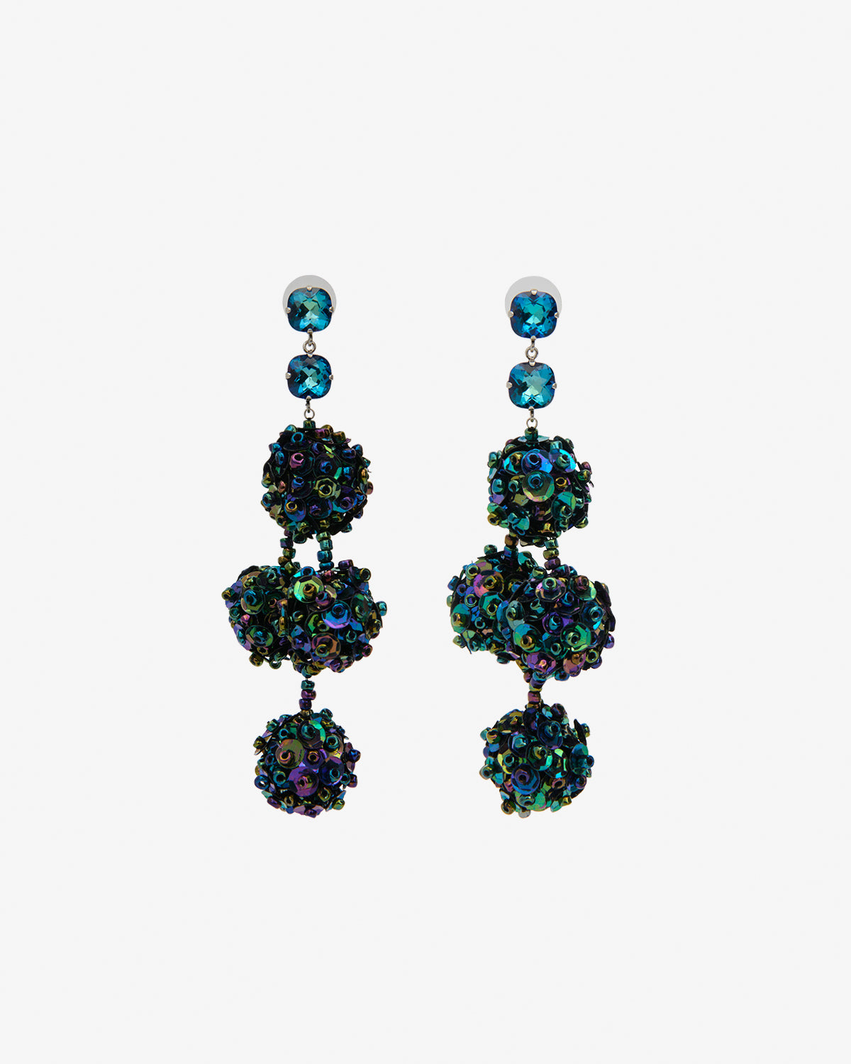 Boucles d'oreille Gia — Bleu électrique-argenté, vue 1 ; référence BL0329FAD4B17BEBSI