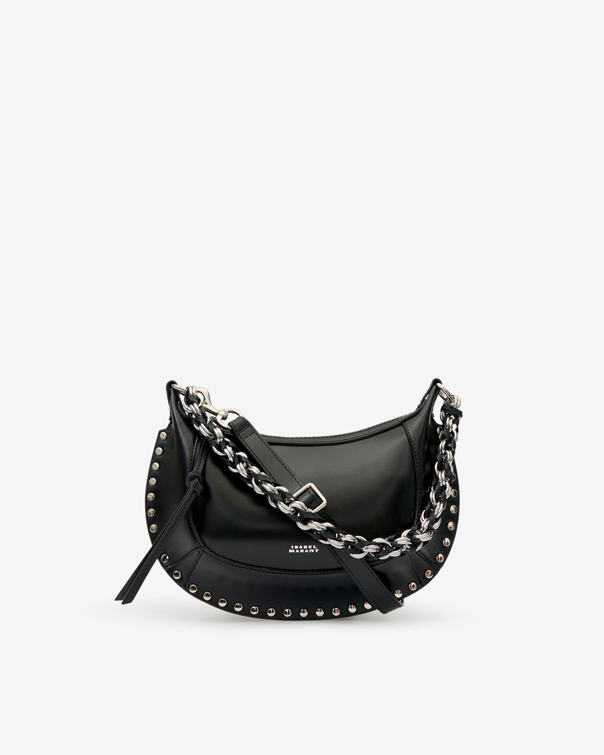 Sac Oskan Moon en cuir grainé — Noir et argenté, vue 1 ; référence PP0003FAD4C22MBKSI