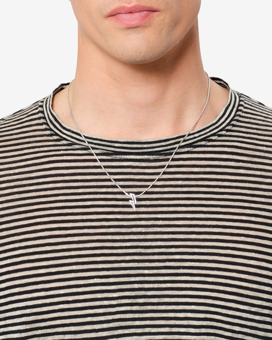 Collier Flash — Noir et argenté, vue 2 ; référence CO0209HAD4B03TBKSI