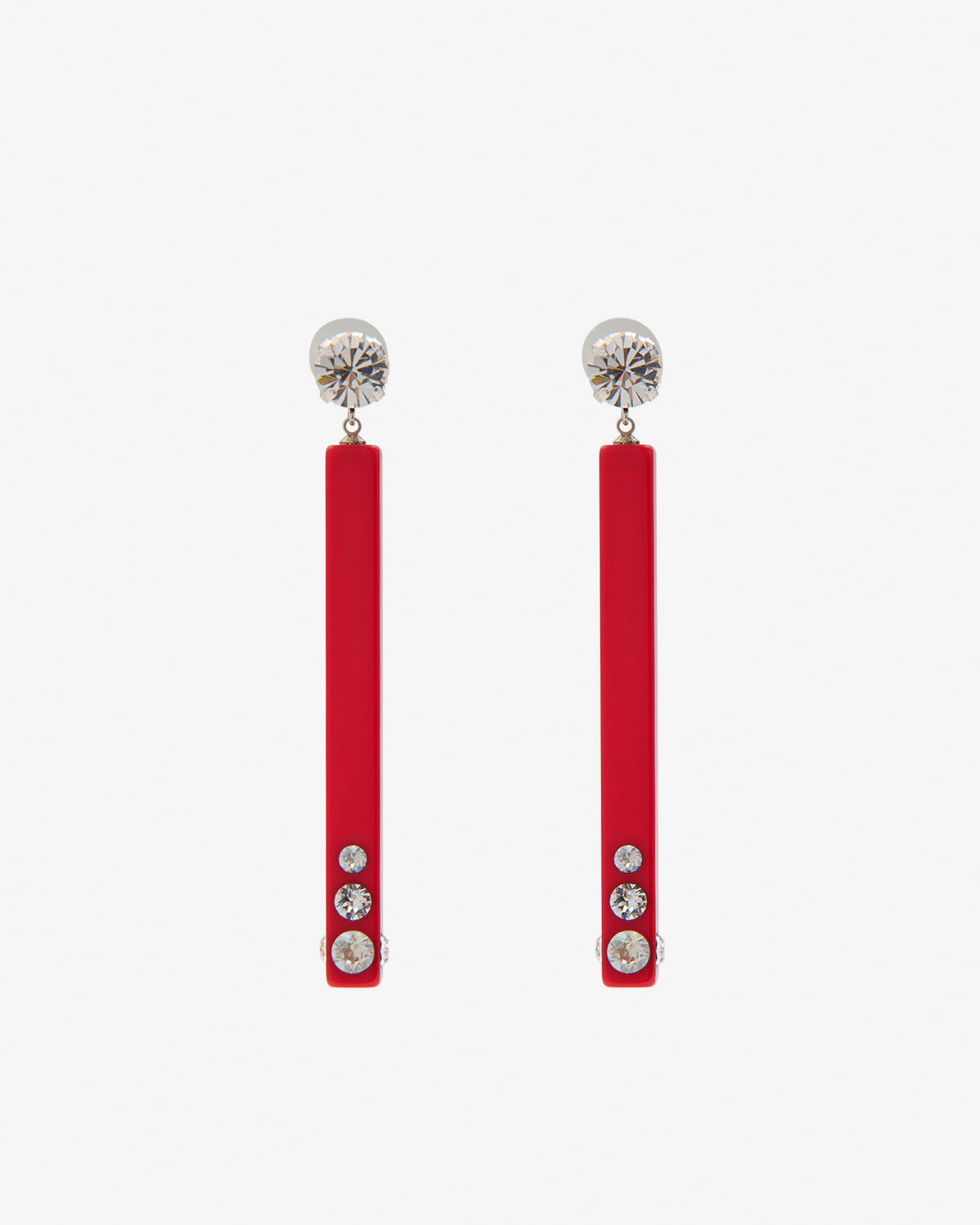 Boucles d'oreille Karlie — Rouge-argenté, vue 1 ; référence BL0321FAD4B01BRDSI