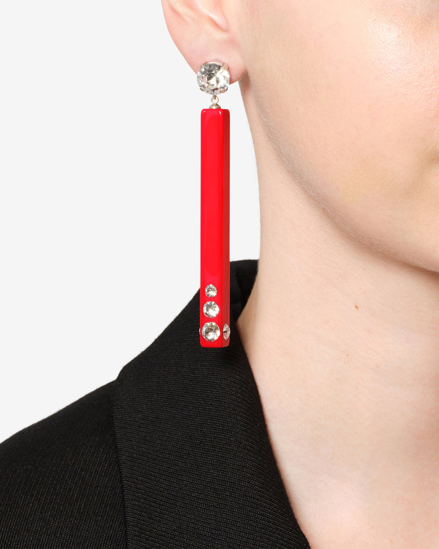 Boucles d'oreille Karlie — Rouge-argenté, vue 2 ; référence BL0321FAD4B01BRDSI