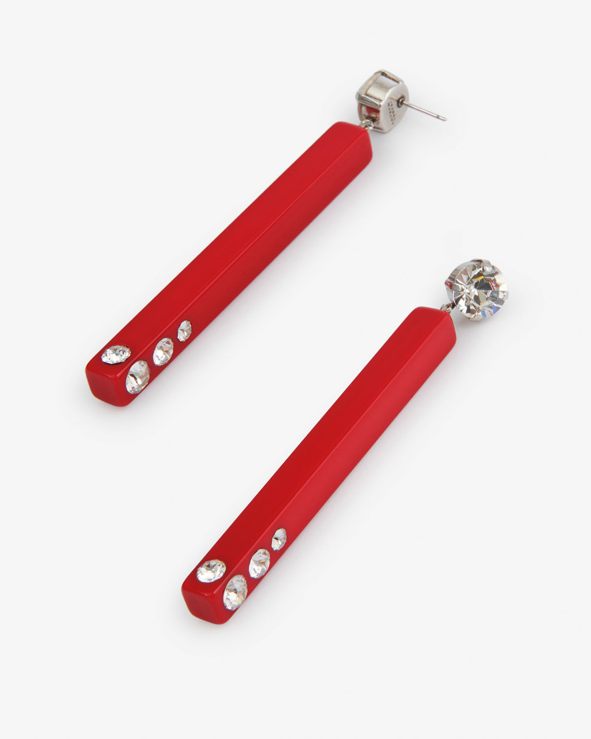 Boucles d'oreille Karlie — Rouge-argenté, vue 3 ; référence BL0321FAD4B01BRDSI