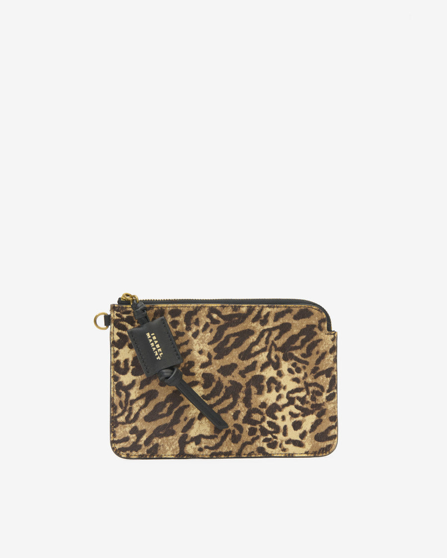 Pochette zippée Oskan Pony en cuir — Fauve, vue 2 ; référence MP0123FAD4C38M50FA