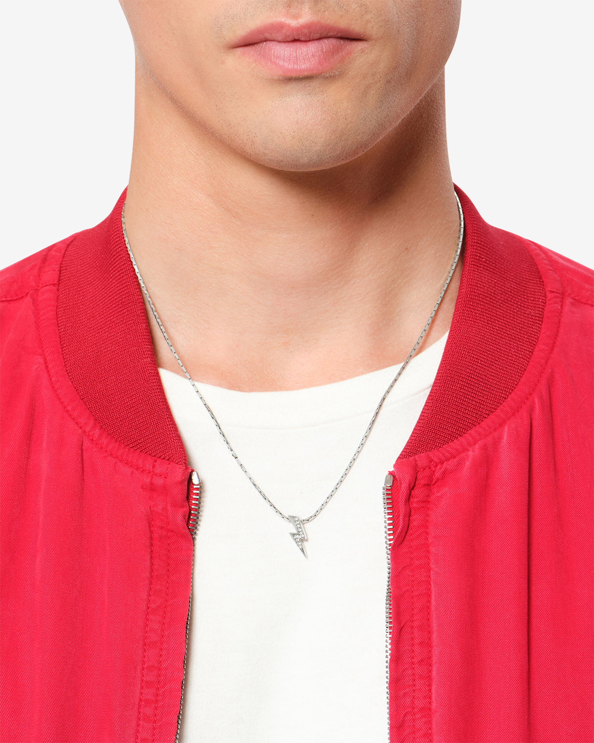 Collier Flash — Argenté, vue 2 ; référence CO0210HAD4B04TTRSI