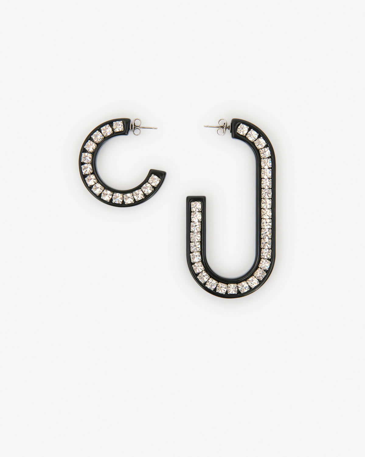 Boucles d'oreille Karlie — Noir et argenté, vue 1 ; référence BL0320FAD4B01BBKSI