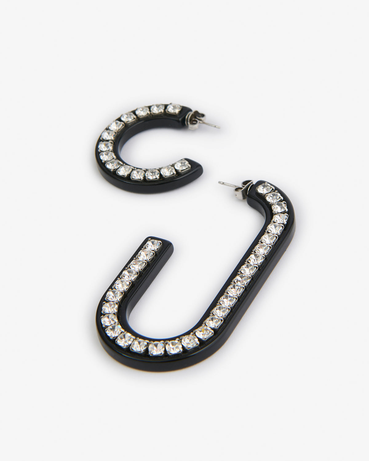 Boucles d'oreille Karlie — Noir et argenté, vue 3 ; référence BL0320FAD4B01BBKSI