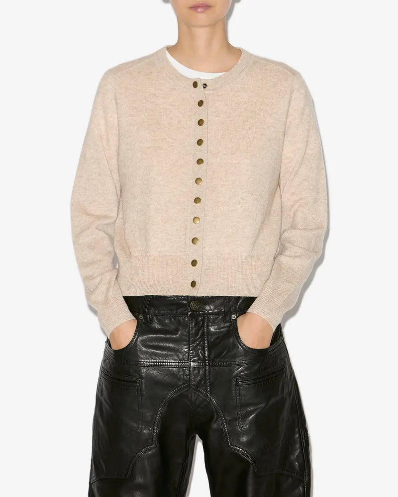 Cardigan Idesia en laine, Beige clair, Isabel Marant — vue 1