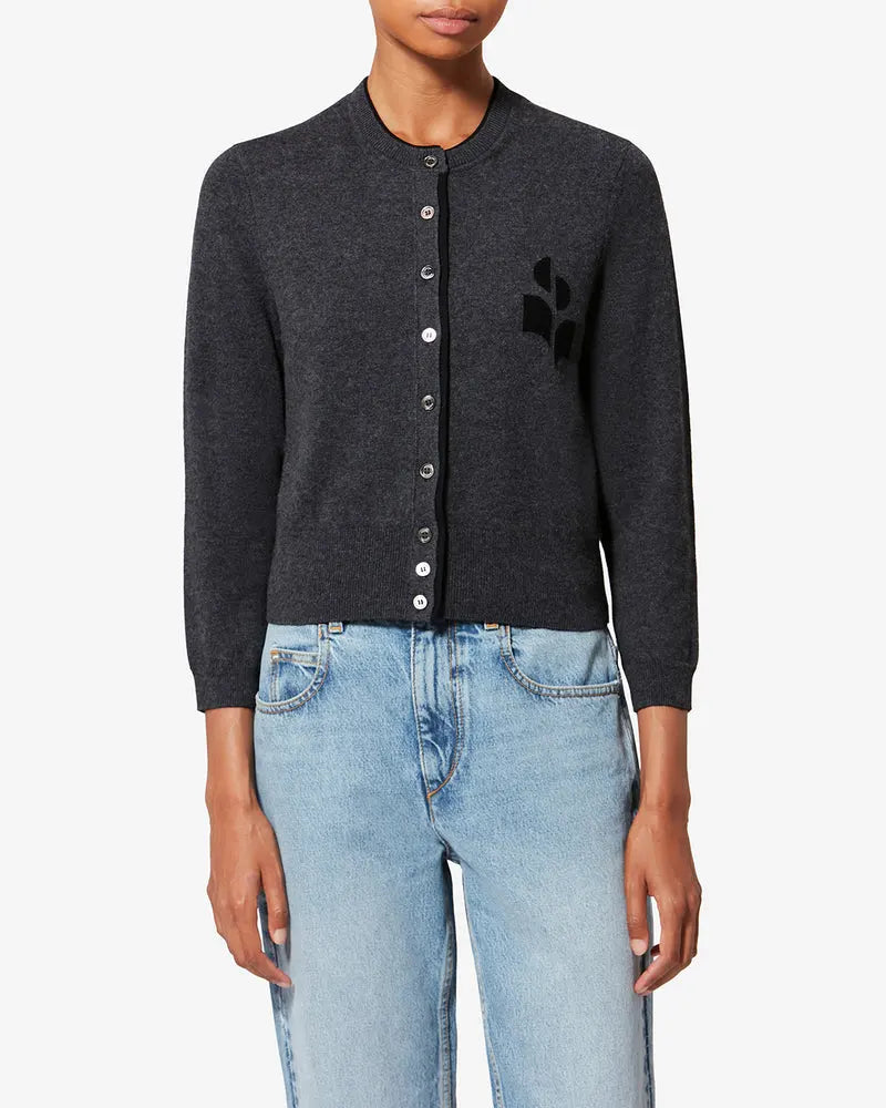 Cardigan Lona, Anthracite-noir, Marant Étoile — vue 1