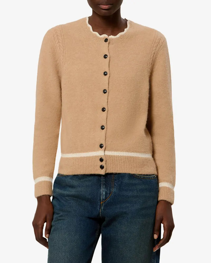 Cardigan Naia en alpaga, Camel, Marant Étoile — vue 1