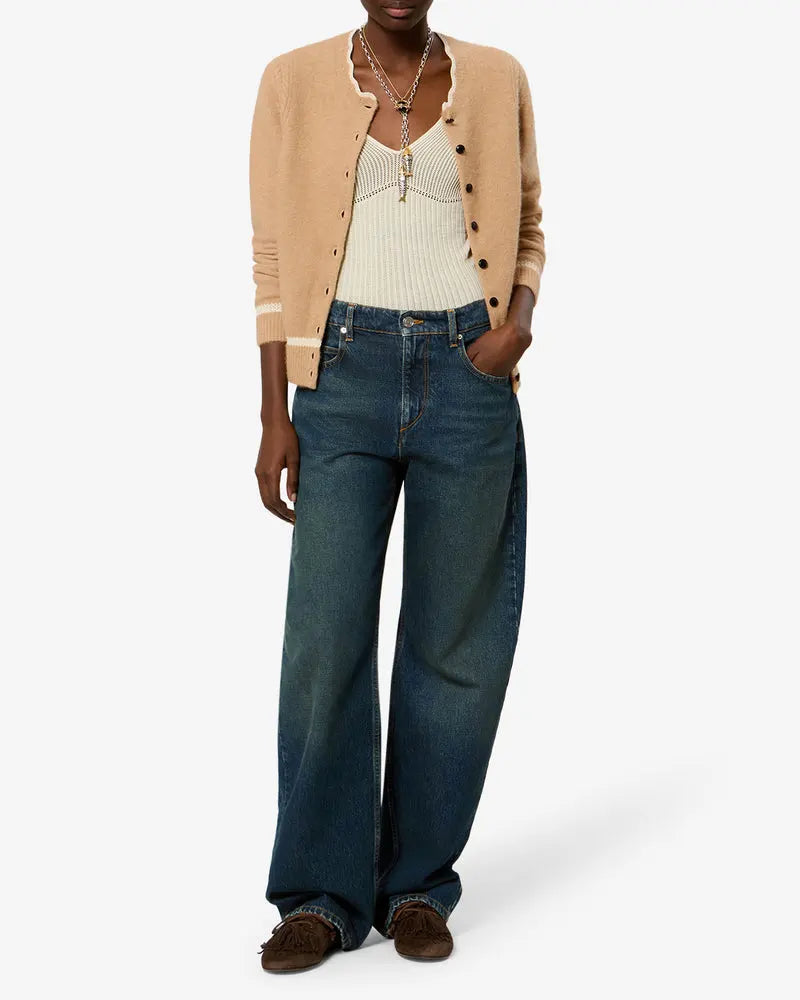 Cardigan Naia en alpaga, Camel, Marant Étoile — vue 2
