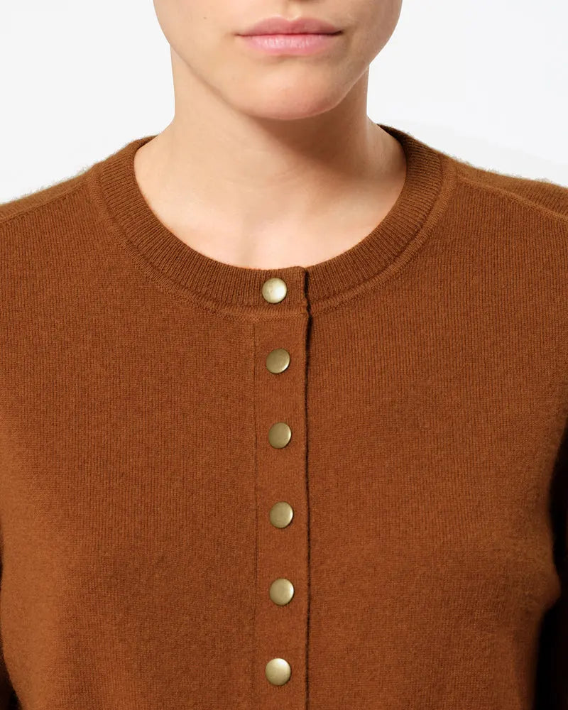 Cardigan Idesia en laine, Caramel, Isabel Marant — vue 3